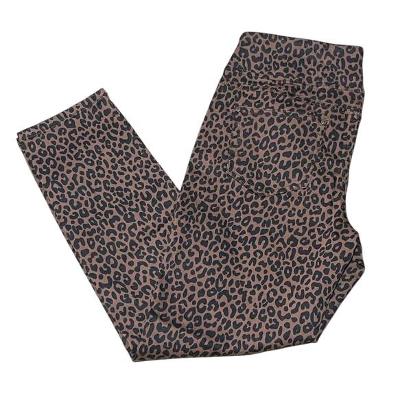Belle by Kim Gravel Size 12 Animal Print Leopard TripleLuxe Twill Jeans 32" - Picture 7 of 8